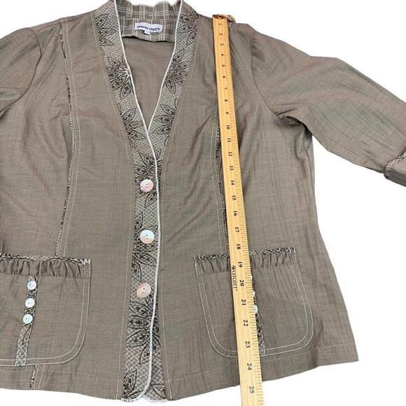 Marie Claire Womens Brown Evening Jacket Mother Of Pearl Buttons Size Large​​ - Picture 8 of 10